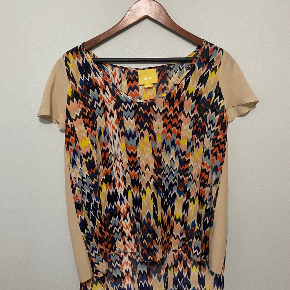 Maeve Chevron Silk Top